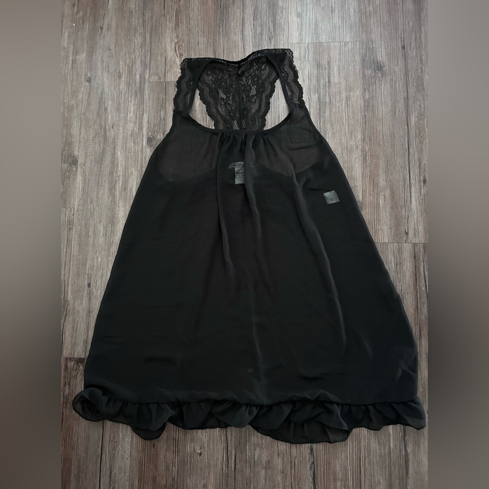 Linea Donatella- black sheer tank top babydoll dress